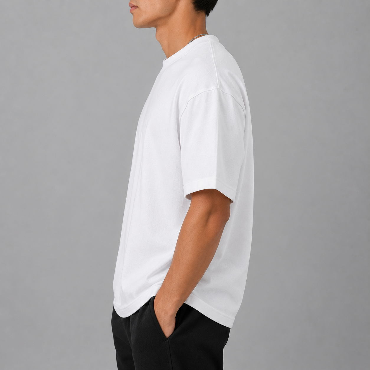 Men’s Essential Round Neck T-Shirt – Classic White - Image 4