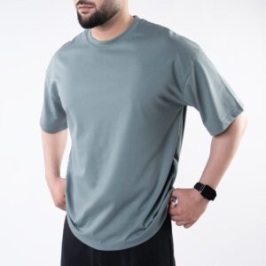 Men’s Premium Oversized Crew Neck T-Shirt – Steel Grey