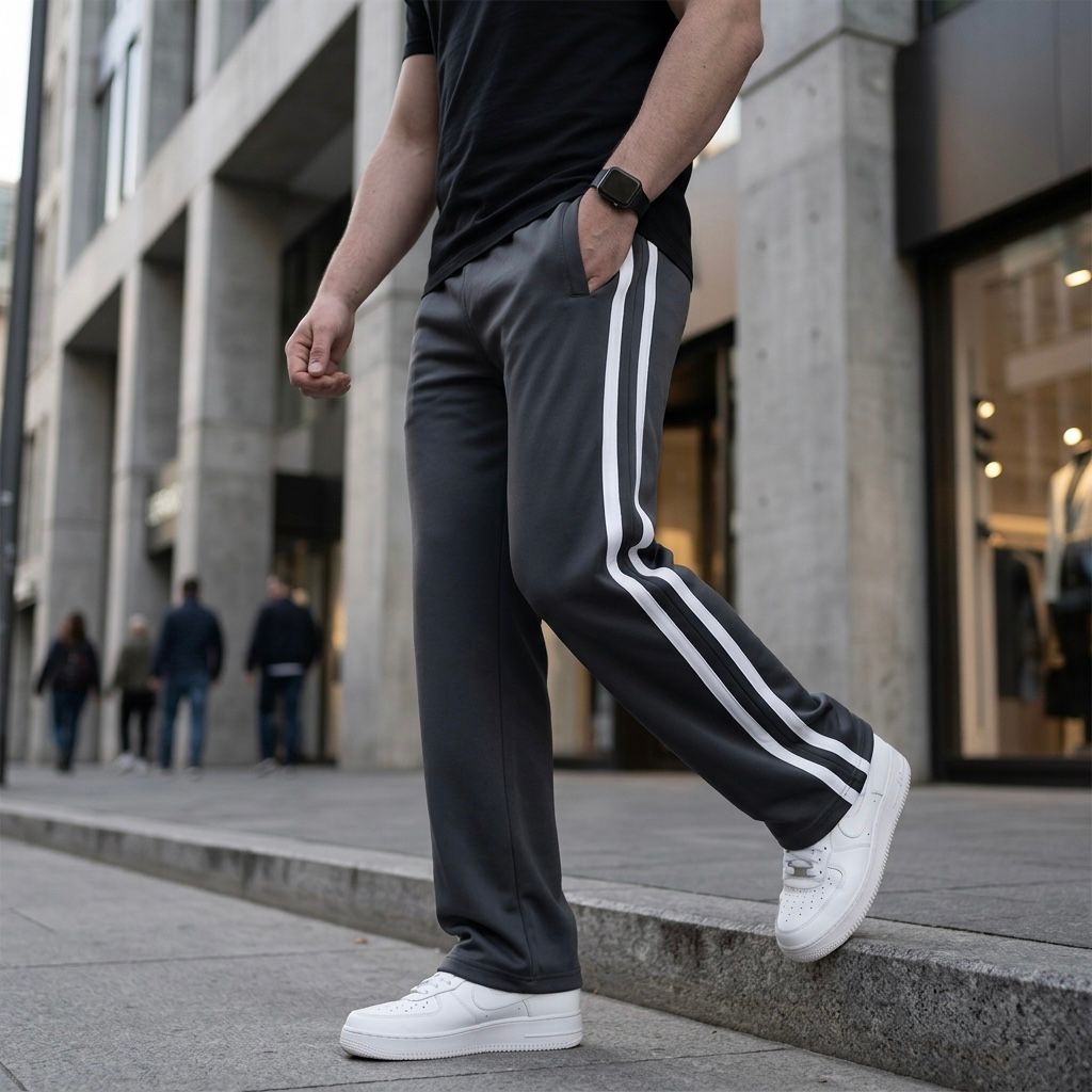 Men's Premium Charcoal Grey Lycra Track Trousers – Imported Fabric