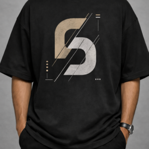 Minimal Geometric Oversized Drop Shoulder T-Shirt | Premium Cotton Streetwear Tee