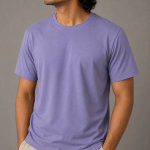 Men's Premium Regular Fit Lavender Purple Crew Neck T-Shirt | Soft Cotton Casual Tee