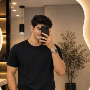 Men's Premium Regular Fit Crew Neck T-Shirt – Black | Soft Cotton Casual Half Sleeve Tee