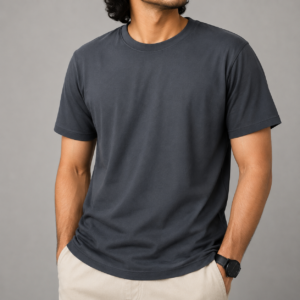 Men's Premium Regular Fit Charcoal Grey Crew Neck T-Shirt | Soft Cotton Casual Tee