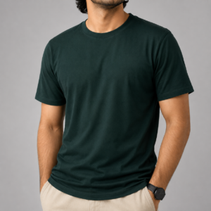 Men's Premium Regular Fit Sea Green Crew Neck T-Shirt | Soft Cotton Casual Tee