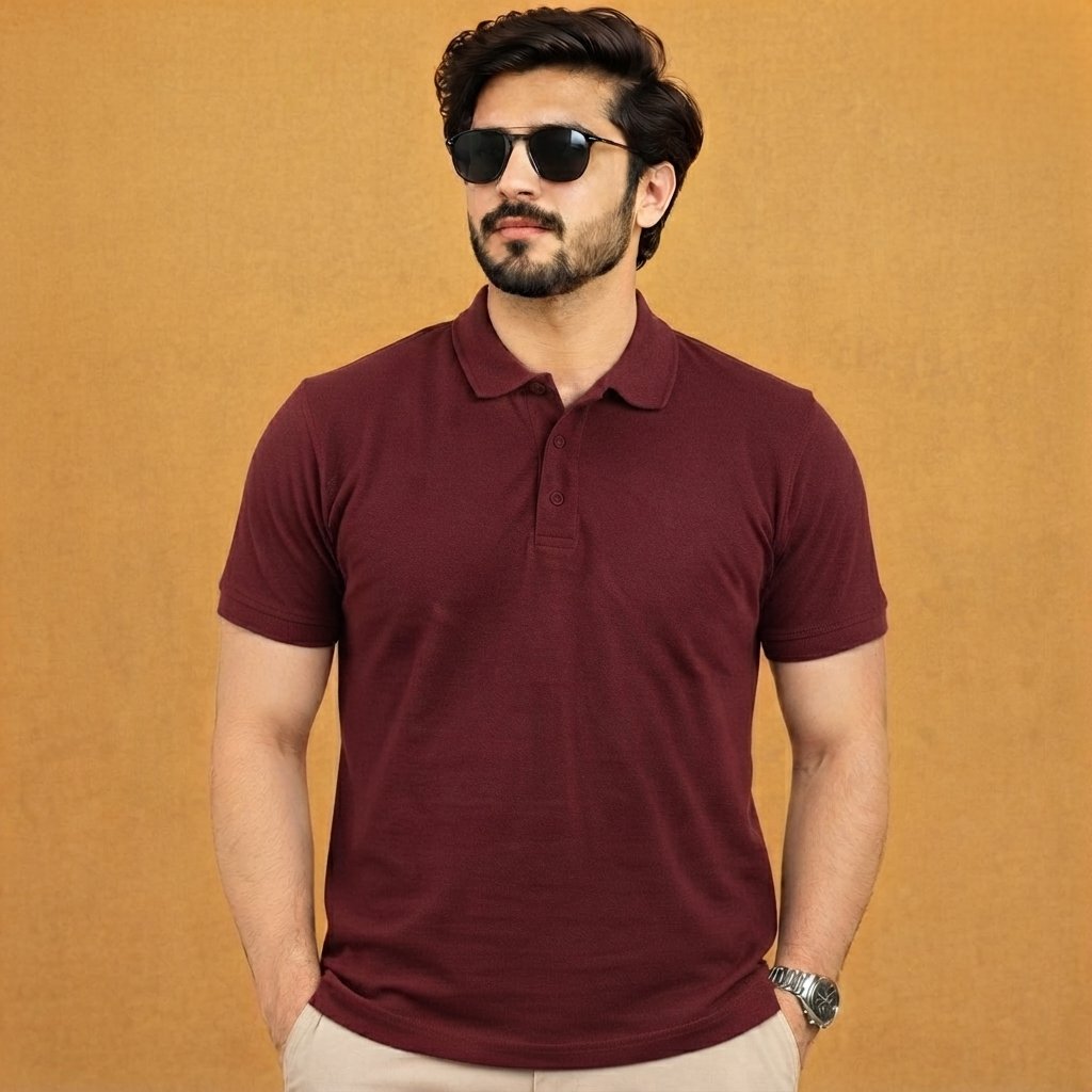 Premium Maroon Polo T-Shirt for Men | Polyester Cotton PC | Regular Fit Half Sleeve - Image 2