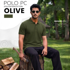 Premium Olive Green Polo T-Shirt for Men | Polyester Cotton PC | Regular Fit