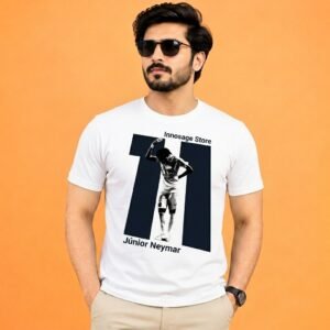 Junior Neymar Graphic Print T-Shirt – White