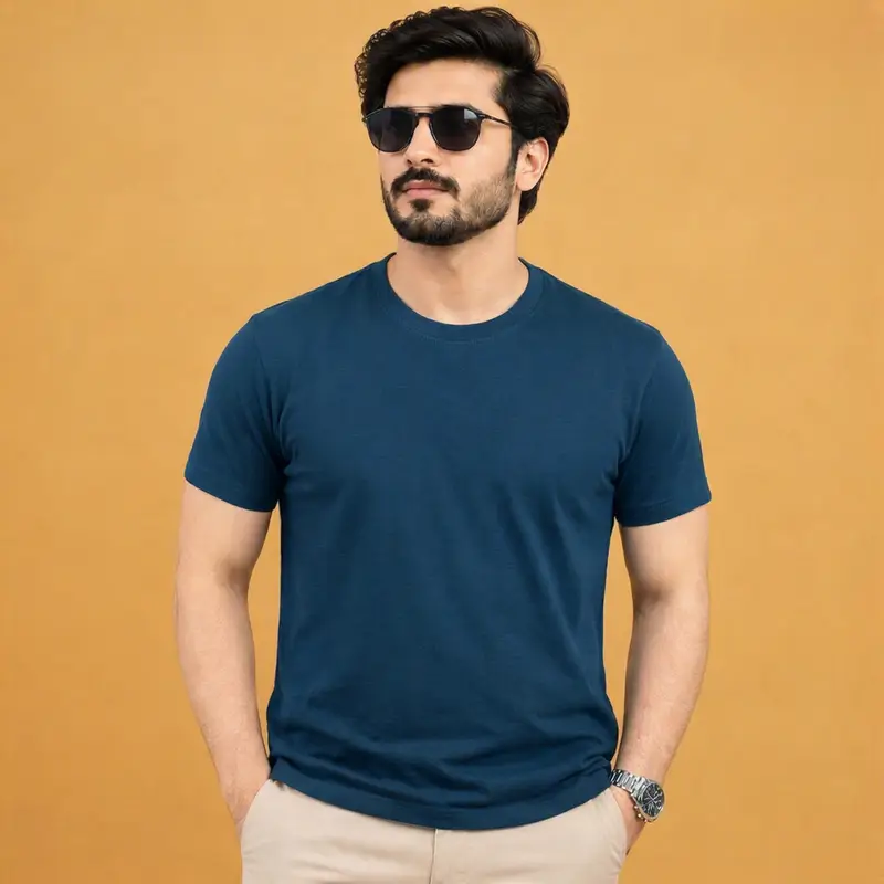 Petroleum Blue Premium T‑Shirt – Modern Casual Fit - Image 2